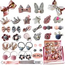Shop for cheap hair pieces? Amazon Com Baby Girl S Hair Clips Cute Hair Bows Baby Elastic Hair Ties Hair Accessories Ponytail Holder Hairpins Set For Baby Girls Teens Toddlers Assorted Styles 36 Pieces Pack Ph0053a Beauty