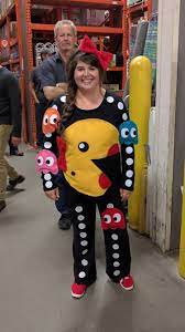 My Diy Ms Pacman Costume Inspired By A Similar Costume I Saw On Pinteres Homemade Halloween Costumes Cheap Halloween Costumes Creative Halloween Costumes Diy