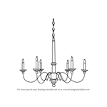Define the shape of the chandelier body. Learn How To Draw A Chandelier Furniture Step By Step Drawing Tutorials