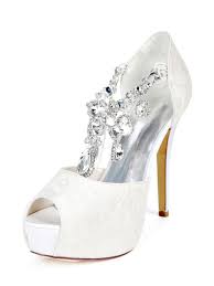 Acquista ora le tue scarpe da sposa preferite su hebeos.it. Scarpe Da Sposa Da Donna Con Punta Aperta Scarpe Da Sposa Bianche Piattaforma Con Tacco A Spillo In Strass Di Pizzo Milanoo Com