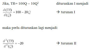 Merupakan keuntungan yang didapat dari penerimaan total dikurangi biaya total sehingga dapat dirumuskan: Contoh Soal Mencari Laba Maksimum Ekonomi Berbagi Contoh Soal