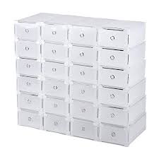 Krispich Boite A Chaussure Armoire A Chaussures 24pcs Boites A Chaussures Pliables Organisateur De Maison Placard Chaussure Rangement Tiroir Boite A Chaussure