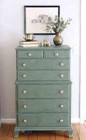 While amy howard's paint line offers a variety of great colors, i stumbled upon this image on pinterest of a gorgeous bookcase that had been painted in a mix of two i cleaned the dresser with krud kutter and even though amy's one step paint doesn't require sanding, i sanded anyway to make sure i. Green Painted Dresser For A Brand New Look White Cottage Home Living