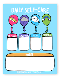 Check spelling or type a new query. Printable Daily Self Care Worksheet Blessing Manifesting