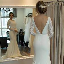 *optional style number f201018u has lined front and back bodice with same lining material as Alexzendra Vintage Mermaid Wedding Dress 2019 Long Sleeves V Back Bride Gown Plus Size Customize Wedding Dresses Aliexpress