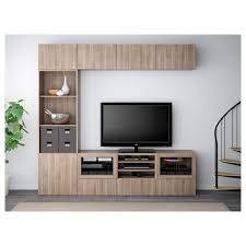 Besta Tv Storage Combination Glass Doors Lappviken Sindvik Gray Stained Walnut Eff Clear Glass 94 1 2x15 3 4x90 1 2 Get It Here Ikea Home Living Room Tv Wall Ikea