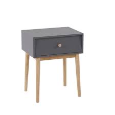 Table De Chevet Vintage 1 Tiroir Gris Anthracite Maisons Du Monde Table De Chevet Vintage Chevet Vintage Table De Chevet