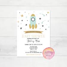 Space Themed Baby Shower Invitation To The Moon Baby Shower Etsy