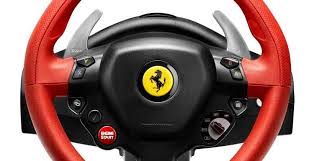Realistic racing wheel under official licenses by ferrari and microsoft xbox one: Thrustmaster Ferrari 458 Spider Racing Wheel Supports Xbox One Slashgear