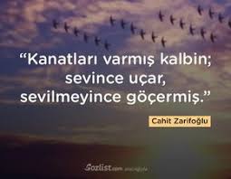 Kanatlari Varmis Kalbin Sevince Ucar Sevilmeyince Gocermis Guzel Soz Bir Sozleri Ozlu Sozler