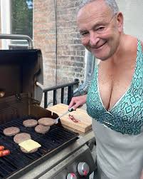 PATRIOT | Chuck Schumer posted a picture of himself grilling with cheese on  a raw burger patty and got so ratioed for it.. he deleted the post! 😂😂...  | Instagram