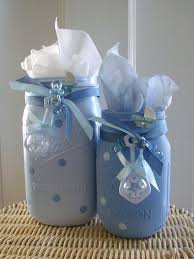 Boy Shower Painted Mason Jars Baby Storage Jars Boy Shower Centerpiece Shower Decor Boy Baby Shower Centerpieces Mason Jar Baby Shower Baby Shower Decorations