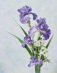 Purple Irises By Hanna Romanovich Oil 20 X 16 Flowers Irises Purple Wallart Walldecor Fineart Paintin Art Painting Oil Flower Painting Floral Painting