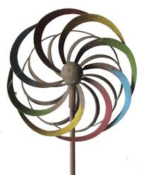 Deko für garten selber machen. Windrad Rost Farbig Bunt Metall Gartenstecker 21 5 Cm Durchmesser 130cm Hoch
