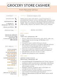 grocery store cashier resume sample