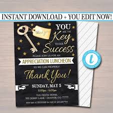 Editable Appreciation Invitation Grateful For You Teacher Staff Invitation Chalkboard Printable Boss Client Thank You Instant Download Client Appreciation Party Invitations