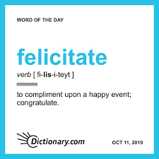 Felicitate Word Of The Day October 11 2019 Compliment Words Uncommon Words English Vocabulary Words