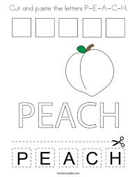 Check spelling or type a new query. Cut And Paste The Letters P E A C H Coloring Page Twisty Noodle
