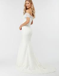 Find the perfect wedding dress for your big day. Sophie Lace Bardot Maxi Wedding Dress Ivory Wedding Dresses Monsoon Global