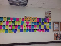 Scholarship Wall Very Popular With Seniors High School Guidance School Guidance Counselor High School Counseling