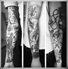 Black And Gray Traditional Tattoo Sleeve Pin By Saint Deegs On T A T T O O S Sleeve Tattoos Tattoos Traditional Sleeve