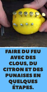 Faire Du Feu Avec Des Clous Du Citron Et Des Punaises En Quelques Etapes Trucs Et Astuces Faire Soi Meme Citron
