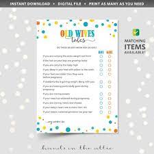 There's a fun gender predictor called the ring test. Old Wives Tales Baby Shower Game Pdf Printable Gender Etsy