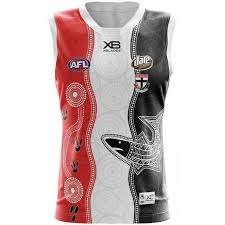 Designer corrina eccles with aflw player stephanie williams with the design. St Kilda Saints Afl 2019 X Blades Indigenous Guernsey Size S 3xl Bnwt S