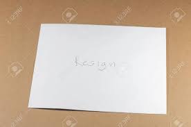 If so, what should go on the envelope? Wording Resign Of White Envelope On Brown Background Stock Photo Picture And Royalty Free Image Image 47491124