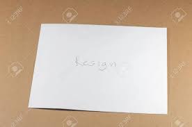 Check spelling or type a new query. Wording Resign Of White Envelope On Brown Background Stock Photo Picture And Royalty Free Image Image 47491124