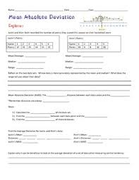Mean Absolute Deviation Exploration Guided Notes And Practice Guided Notes Teaching Math Number Line