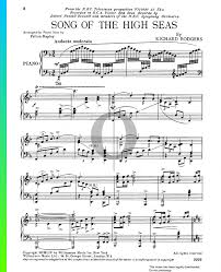 Song Of The High Seas Sheet Music Piano Solo Pdf Download Streaming Oktav