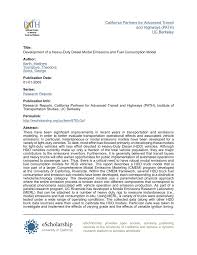 Pdf Development Of A Heavy Duty Diesel Modal Emissions And