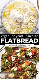 5 Minute Flatbread Pizza Dough Midwest Foodie Recipe In 2020 Food Processor Recipes Food Vegetarian Recipes