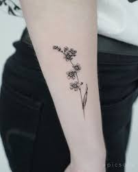 Forget Me Not Tattoo Google Search Black Flowers Tattoo White Flower Tattoos Forget Me Not Tattoo