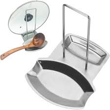 Vonter Spoon Rest And Pot Lid Holder Stainless Steel Pan Pot Cover Lid Rack Shelf Stand Holder Spoon Holder Utensil Rest Stove Organizer Storage Soup Spoon Rests Kitchen Tool Walmart Com