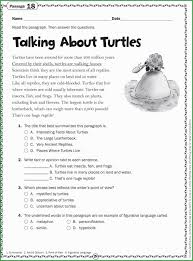 Students will read the questions and reading selections themselves and will respond to questions by filling in bubbles Reading Comprehension Practice Test Worksheets 99worksheets