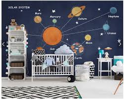 Let's come to the children's room; Custom Kids Wallpaper Space Planet Mural For Children Room Bedroom Sofa Background Home Decor Wallpaper Kids Wallpaper Home Decor Wallpapercustom Wallpaper Aliexpress