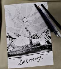 Birds And The Bees Lyrics Idk Bts V Scenery Fanart Idk I Kinna Went With It And This Is What Came Out Bts Btsv Kimtaehyung Scenery Fanart Bts Drawings Bts Fanart Scenery Tattoo