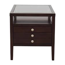 58 Off Wood And Glass Side Table Tables