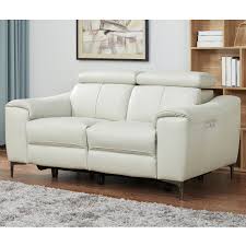 Kuka Warren 2 Seater Light Grey Leather Power Reclining Sofa Costco Uk Power Reclining Sofa Reclining Sofa Power Recliners