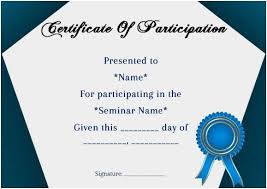 Certificate Of Participation In Seminar Template Certificate Of Participation Template Certificate Templates Letter Template Word
