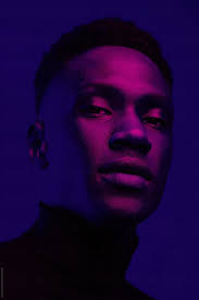 African American Man Portrait Under Blue And Purple Lights Ultraviolet By Ohlamour Studio Photography Inspiration Portrait Male Portrait Portrait Photography Men