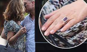 Myleene Klass Flashes Her 35 000 Bespoke Engagement Ring As She Kisses Fiance Simon Motson Goodbye Daily Mail Online