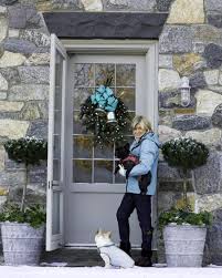 Christmas wreath on a white vintage background. The Best Front Porch Decorating Ideas For Every Month Of The Year Martha Stewart