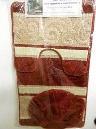 Red's burgundy bathroom set includes a. Buy Burgundy 3 Piece Oversized Bath Rug Set 1 Rug 1 Contour 1 Lid Cover In Cheap Price On Alibaba Com