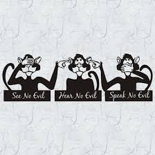 Maybe you would like to learn more about one of these? Items Similar To Three Monkeys See No Evil Vinyl Wall Decal 4 Tall X 12 5 Wide Decal Lettering Home Decor Wall Graphic O Monkey Tattoos Evil Wise Monkeys