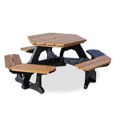Polly Products Plaza Hexagonal Picnic Table Picnic Table Plastic Picnic Tables Metal Picnic Tables