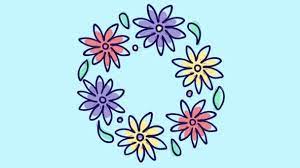 Floral pattern illustrations & vectors. Stop Motion Animation With Round Floral Wreath Growing Nature On Blue Background Blooming Botanical Pattern Bridal Bouquet Pastel Colors Video By C Logolis Stock Footage 284036966