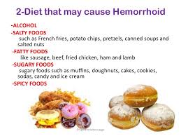 Any diet that is high in red meat or processed meat can cause hemorrhoids. Hemorrhoids Drug Information Page
